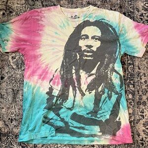 Bob Marley Tie-Dye Graphic T-Shirt
